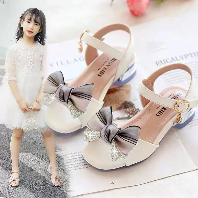 Mua Dép sandal bé gái SG31 giày sandal trẻ em da mềm nơ hồng có quai hậu  thời trang cho bé 3- 12 tuổi mùa hè đi học đi biển | Tiki