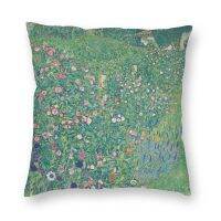 xzx180305   อิตาเลี่ยนพืชภูมิทัศน์สแควร์ปลอกหมอนบ้านตกแต่งภาพวาดโดย Gustav Klimt Cushions โยนหมอนสำหรับโซฟาพิมพ์