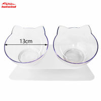 【 Accessories】HW Non-slip Cat Bowls Double Bowls With Raised Stand Food and Water Bowls