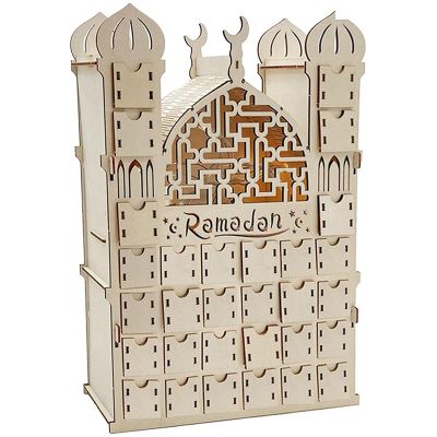 Ramadan Advent Calendar, Wooden Reusable Advent Calendar with 30 Drawers, Eid Mubarak Decoration, Ramadan Calendar