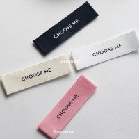 【LZ】▦№  Double-Sided Poliéster-Algodão Tag Soft para Vestuário serigrafia personalizada Woven Collar Label Selvage Delicate Pure MQQ 50Pcs