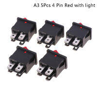 Sun 5pcs Rocker Switch 2ตำแหน่ง3/4 Pins อุปกรณ์ไฟฟ้าพร้อม Light SWITCH