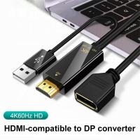 RYRA 4K 60HZ HDMI To DisplayPort Adapter USB2.0 To DP/F Converter Cable HD To Displayport TV Cable Adapt Video For PC PS5 PS4 TV Cables