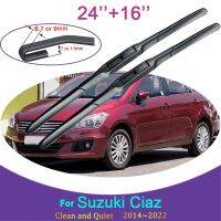 Wiper Karet สองชั้นสำหรับซูซุกิเซียส2014 2015 2016 2017 2018 ~ 2022อุปกรณ์เสริมรถยนต์ที่ปัดน้ำฝนกระจกหน้าหน้ากันหิมะแบบไร้กรอบสองชั้น