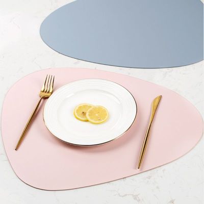 Place Mats Tableware Pad Placemat PU Leather Table Mat Heat Insulation Non-Slip Placemats B E5BB
