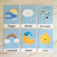 15Pcs/Set Baby Learning Word Cards Game Weather Waterproof English Flash Cards Early Education Teacher Classroom Teaching Kids Flash Cards Flash Cards