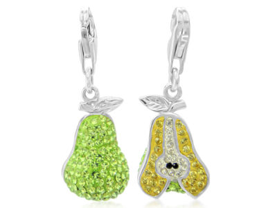 GM Crystal Fashion Fruit collection Silver 925 Charm pendant jewellry Pear 17.5mm