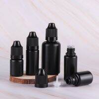 50pcs 5ML 10ML 15ML 30ML Black PE E Liquid Bottle Easy to Squeeze Plastic Dropper Vials With Childproof Caps And Long Thin Tips