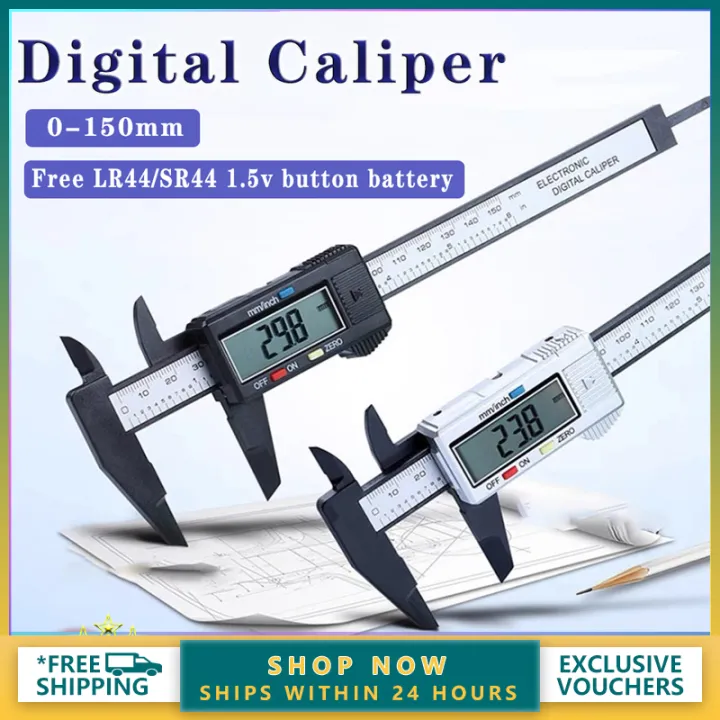 Digital Caliper 6 Inch Electronic Vernier Caliper 100mm Calliper ...