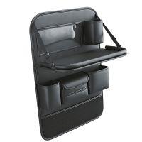 №□ Car Backseat Organizer with Foldable Dining Table Holder Toys Tissue Bottles Storage Multi Pockets Waterproof Car Kick Mat