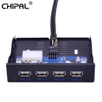 【Best value for money】 CHIPAL 4พอร์ต USB ฮับ2.0 USB อะแดปเตอร์2.0ตัวยึดแผงด้านหน้าของคอมพิวเตอร์พร้อมสาย10Pin สำหรับเดสก์ท็อปช่องฟล็อปปี้ดิสก์3.5นิ้ว FDD