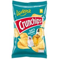 Lorenz Crunchips Salt&amp;Vinegar flavour มันฝรั่งแผ่นเรียบทอดกรอบรสเกลือและวีเนการ์ ขนาด 100 กรัม