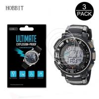 【♘COD Free Cas♘】 getongwei Jam Tangan Digital กันระเบิด3แพ็คปกป้องหน้าจอสำหรับ Casio Pro Trek Prw-3500 Prw-2500t Prw-3000 Prw2500r ยามฟิล์ม Lcd