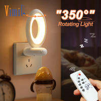 Vimite รีโมทคอนโทรล 3 สี LED ไฟกลางคืนปลั๊กและส่องแสง 350 °หมุนแสงกลางคืนนุ่มป้องกันดวงตาบรรยากาศการนอนหลับโคมไฟข้างเตียงห้องนอนเราเสียบซ็อกเก็ตเด็กห้องตกแต่งบ้านเบบี้ซ็อกเก็ตสวิตช์ไฟ