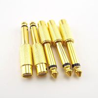 2/5/10pcs Golden Audio Adapter 6.35mm 1/4" Male Mono Plug to RCA Female 6.5mm to AV Jack Audio Adapter Connector TS For Home KTV