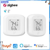 Elewings นาฬิกาอัจฉริยะ Zigbee,นาฬิกาวัดความชื้นในเครื่องวัดอุณหภูมิแบบดิจิตอลจอ LCD ความแม่นยำสูงในบ้านเครื่องวัดความชื้นบ้านตัวควบคุมสภาพอากาศชีวิตอัจฉริยะรองรับ A-Lexa G-O-Ogle สำหรับบ้าน