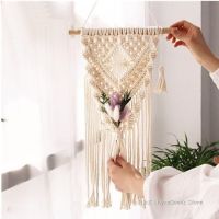 การตกแต่งแบบแขวนผนังของตกแต่งสไตล์โบฮีเมียนสาน Macrame ศิลปะทำด้วยมือตกแต่งบ้านพรมประดับผนังห้องนั่งเล่นหอพักอพาร์ทเมนต์ที่สวยงาม