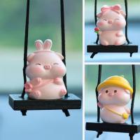 Swinging Pig for Car Flying Pig Charm Decor Automotive Swinging Ornament Rearview Mirror Ornament Car Interior Swinging Decoration for Vehicle Office Garden Classroom judicious