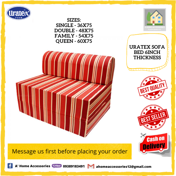 Uratex Neo Sofa Bed 6 inches thickness Single, Double, Family, Queen