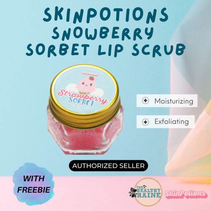SKINPOTIONS Strawberry Sorbet Lip Scrub WITH FREEBIE Lazada PH