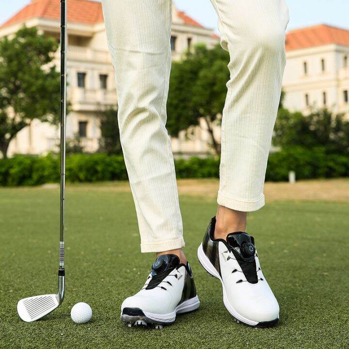 professional-spike-golf-shoes-men-39-s-white-jogging-walking-sneakers-outdoor-grass-high-quality-swivel-buckle-golf-sneakers