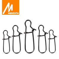 Meredith 50Pcs สแตนเลสสตีลตกปลา Connector Fast คลิปล็อค Snap Swivel Solid แหวนความปลอดภัย Snaps ตะขอตกปลาเครื่องมือ Snap