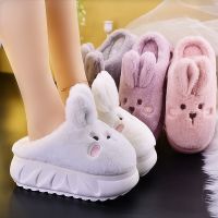 White Black Paw Design Chunky Home Slippers Women House Winter Furry Shoes Pink 5cm Platform Slipper Lady Thick Sole Slides