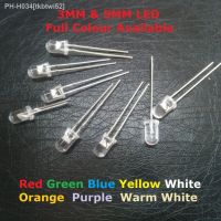 100PCS Transparent 5mm LED Diode 5 Mm Clear Warm White Green Red Blue UV Yellow Orange DIY Light Emitting Diode 3MM F3 Purple F5