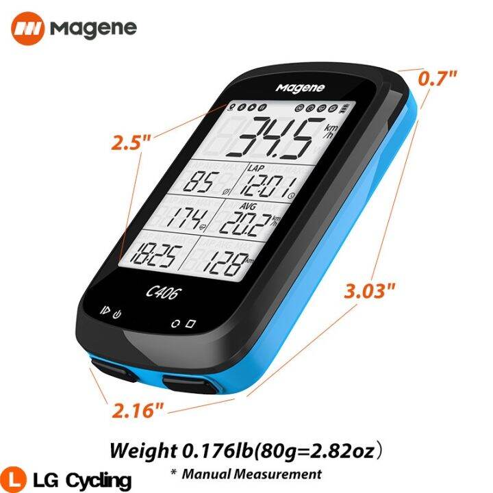 Magene C406 GPS Bicycle Watch GPS Wireless Bicycle Watch Bicycle Computer Speedometer Diameter