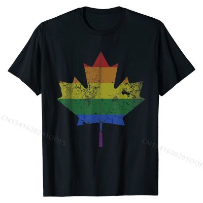 Canada LGBT Pride T-Shirt LGBTQ Canadian Maple Leaf Slim Fit Tees Cotton Men T Shirt Slim Fit Funky