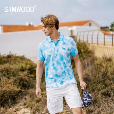 SIMWOOD 2023 Musim Panas Baru เสื้อโปโล Lelaki Fesyen Tie Dicelup Kesan Artful 100 Kapas Plus Saiz Jenama Pakaian SJ130176