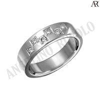 ANGELINO RUFOLO Ring ดีไซน์ Crystal Board แหวนผู้ชาย Stainless Steel 316L(สแตนเลสสตีล)คุณภาพเยี่ยม สีเงิน ประดับตกแต่งด้วย คริสตัล