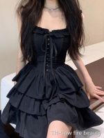 【HOT】❄✳ QWEEK Gothic Goth Y2k Streetwear Dark Punk Dresses Korean Fashion 2023