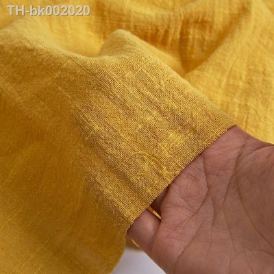 ❏ Soft Thin Linen Cotton Fabric Solid Color Organic Material Pure Natural Flax For Sewing Handmade Clothes Patchwork Fabric