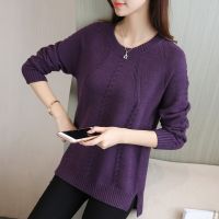 Fdfklak 2022 New Korean Loose Sweater Womens Raglan Sleeves Twist Pullover Knit Bottoming Shirt Pull Female Large Size Tops