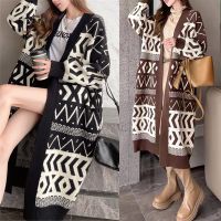 ✤✘ Clothing Sweater Cardigans Knitted Loose Oversized Sleeve Striped Coats