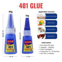 12g / 20g  Strong Transparent 401 Glue Soft Shoes Manicure Repair Metal Plastic Accessories Multi-Functional Adhesive  by Hs2023