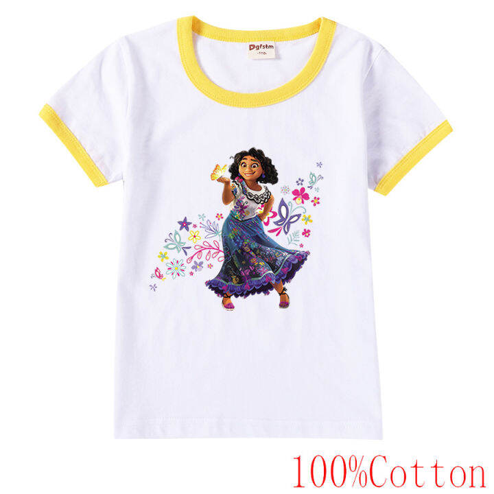 encanto-เสื้อยืดแขนสั้นเด็กผู้ชายเด็กผู้หญิง-เสื้อคอกลมลายการ์ตูนทรงหลวมเสื้อยืดเด็กแฟชั่นฤดูร้อนผ้าฝ้าย8812