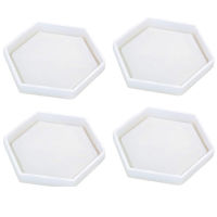 4 Pack Hexagon Silicone Coaster Silicone Resin Mold, Clear Epoxy For Casting With Resin, Concrete, Cement And Polymer Clay