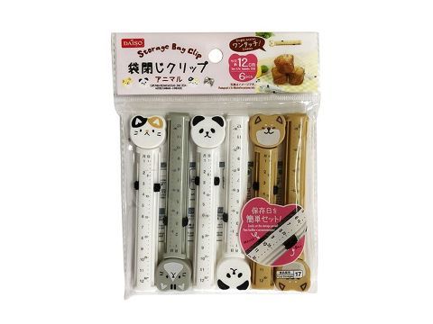 Daiso คลิปเก็บอาหารลายสัตว์ 12x2.5x1.2 ซม.