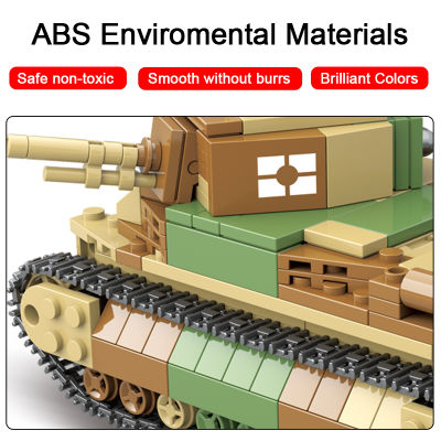 ทหาร WW2 89 92ติดตามรบถังหุ้มเกราะยานพาหนะประเภท24ชิ้นกองทัพอาวุธอาคารอิฐบล็อกคลาสสิกรุ่นของเล่นเด็กของขวัญ