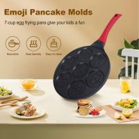 Pancake Maker - Non-Stick Pancake Pan Griddle Grill Pan Mini Crepe Maker 7-Mold Pancakes with Silicone Handle