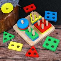 Wooden Sorting Stacking Montessori Toys  Color Recognition Blocks Matching Puzzle Fine Motor Skill Educational  Learning Toy Wooden Toys