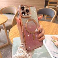 เคสสำหรับ iPhone 14 Pro Max พร้อมแม่เหล็กแวววาวเข้ากันได้กับฝาครอบด้านหลังกันกระแทก TPU นิ่ม MagSafe เคสเพชรประกายใสคริสตัลน่ารักสำหรับผู้หญิงหญิงสาวสำหรับ iPhone 14 Plus/14/13 Pro Max/ 12 Pro Max/ 11 Pro Max