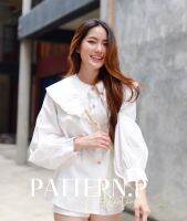 PATTERN.P BL011 : Vivi Wear White เสื้อเชิ๊ตแขนยาวสุดคิวท์ ดีเทลสวยตรงคอปกแต่งแบบหัวใจ กระดุมน่ารักลายเกาหลี