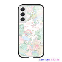 พร้อมเคส Casing Ponsel สำหรับ Samsung Galaxy S22 5G S908/S22 Plus 5G S22 + 5G S901/S22 S906อัลตร้า5G สุดหรู3D เคสหลังกระจกเทมเปอร์มันวาวรูปเด็กผู้หญิงดอกไม้สุดหรูกันกระแทกเคสใหม่