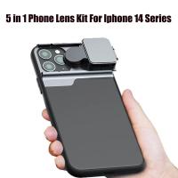 5 in 1 Phone Lens Kit 20X Super Macro Telephoto Lens for iPhone 14 pro max 14 Plus Portable CPL Fisheye Telephoto Lens Accessory