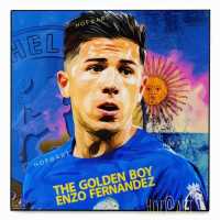 Enzo Fernandez เอนโซ แฟร์นานเดซ Chelsea เชลซี รูปภาพ​ติด​ผนัง​ pop art พร้อมกรอบและที่แขวน Football ฟุตบอล แต่งบ้าน ของขวัญ กรอบรูป