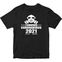 I รอดชีวิตไวรัส2021 Isolated Quarantine Social Distancing Custom Funny Graphic Mens เสื้อยืดผู้ชาย T-Shirt