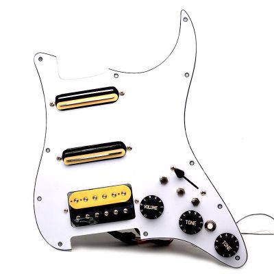Electric Guitar Duluxe Strat with Singlecut Wiring GP-panel Loaded Prewired Pickguard SSH Guitar Pickguard Scratchplate Assembly